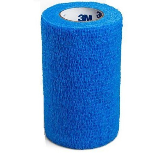 Cohesive Bandage 3M Coban 4 Inch X 5 Yard Standard Compression Self-adherent Closure Blue NonSterile 1584B