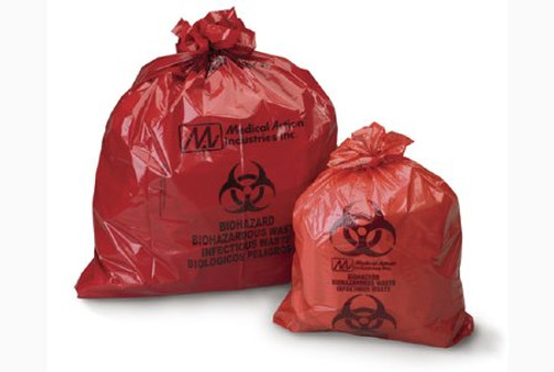 Biohazard Waste Bag Medegen Medical Products 44 gal. Red Bag Polyethylene 38 X 45 Inch 172M Case/250