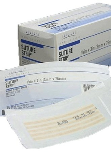 Skin Closure Strip Suture Strip 1/8 X 3 Inch Nonwoven Material Flexible Strip Tan TS3100