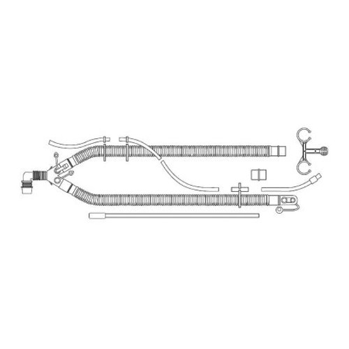 Ventilator Circuit Corrugated Tube 72 Inch Tube Dual Limb Adult Without Bag Single Patient Use 1619