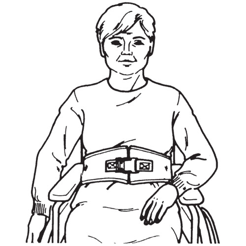 Resident-Release Wheelchair Safety Belt Skil-Care One Size Fits Most Hook and Loop Closure 2-Strap 301250 Each/1