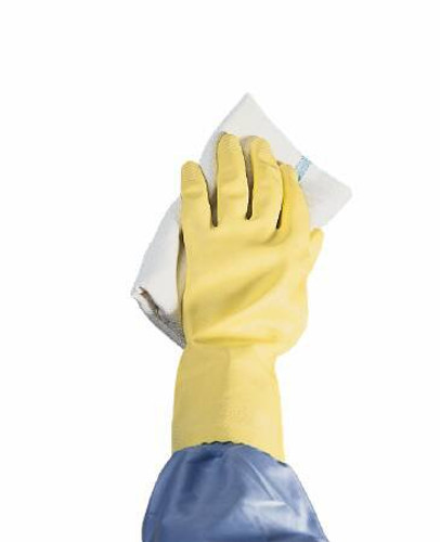 Utility Glove Large Flock Lined Latex Yellow 12 Inch Straight Cuff NonSterile 8988
