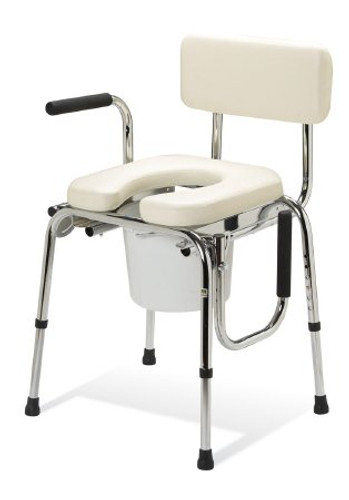 Commode Chair Guardian Drop Arm Steel Frame Removable Back 18-1/2 Inch Seat Width G98204 Each/1