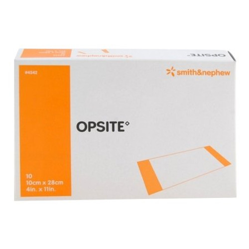 Transparent Film Dressing OpSite Rectangle 4 X 11 Inch 2 Tab Delivery Without Label Sterile 4542