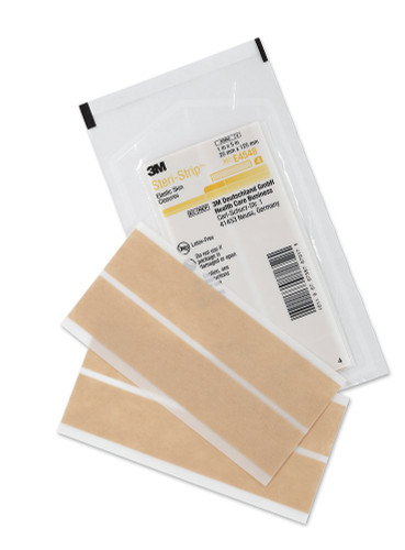 Skin Closure Strip Steri-Strip Elastic 1 X 5 Inch Nonwoven Material Flexible Strip Tan E4548 Case/100