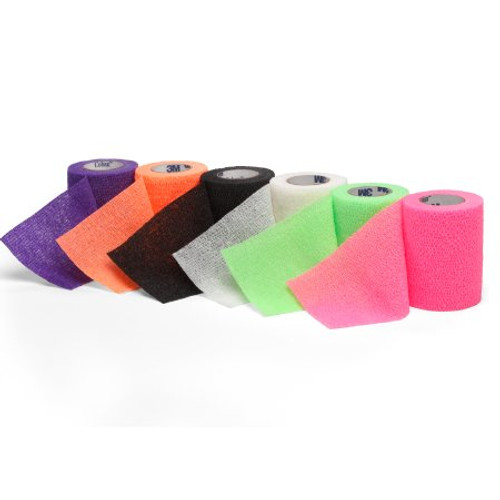 Cohesive Bandage 3M Coban 3 Inch X 5 Yard Standard Compression Self-adherent Closure Assorted Neon Colors NonSterile 1583N