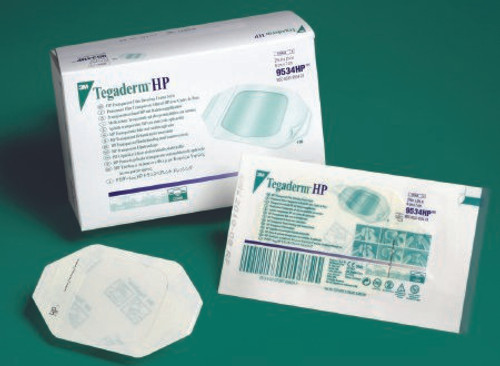 Transparent Film Dressing 3M Tegaderm HP Rectangle 4 X 4-3/4 Inch Frame Style Delivery With Label Sterile 9536HP