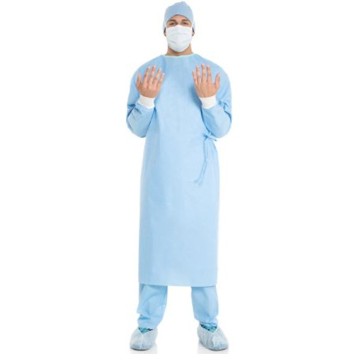 Fabric-Reinforced Surgical Gown with Towel ULTRA X-Large Blue Sterile ASTM D4966 Disposable 95221