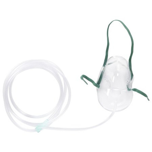 Oxygen Mask AirLife Elongated Style Adult One Size Fits Most Adjustable Head Strap 001201