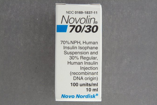 Novolin 70/30 NPH Human Insulin Isophane / Regular Human Insulin 70 U - 30 U / mL Injection Vial 10 mL 00169183711 Each/1