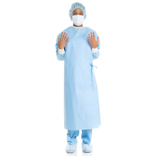 Non-Reinforced Surgical Gown with Towel ULTRA Small Blue Sterile AAMI Level 3 Disposable 95101 Case/34