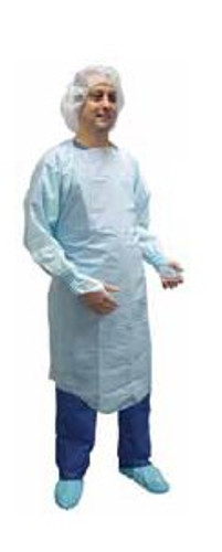 Over-the-Head Protective Procedure Gown Precept Large Blue NonSterile ASTM F1671 Disposable 8572