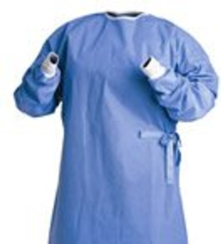 Non-Reinforced Surgical Gown with Towel Astound Small / Medium Blue Sterile AAMI Level 3 Disposable 9505 Case/20