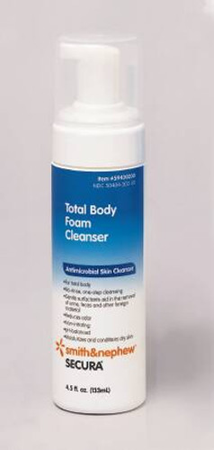 Rinse-Free Antimicrobial Body Wash Secura Total Body Foaming 4.5 oz. Bottle Scented 59430200