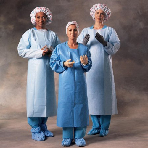 Over-the-Head Protective Procedure Gown One Size Fits Most Blue NonSterile Disposable 69602
