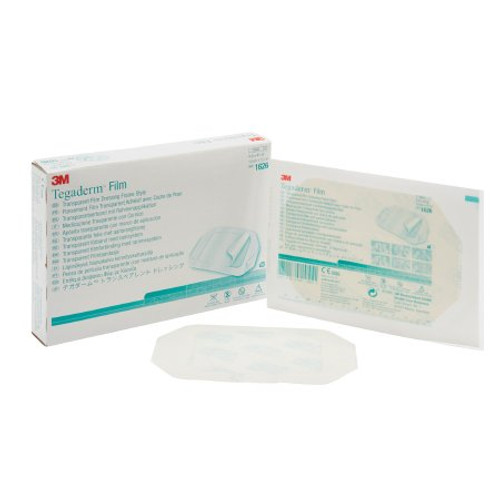 Transparent Film Dressing 3M Tegaderm Rectangle 4 X 4-3/4 Inch Frame Style Delivery With Label Sterile 1626