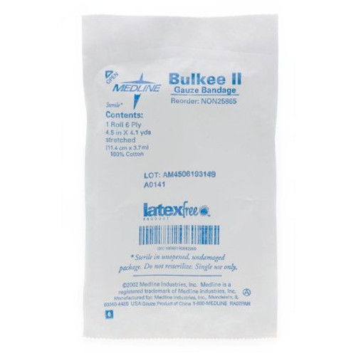 Fluff Bandage Roll Bulkee II Gauze 6-Ply 4-1/2 Inch X 4-1/10 Yard Roll Shape Sterile NON25865