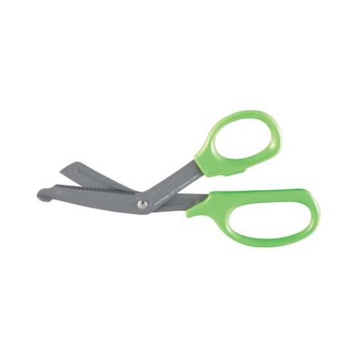Bandage Scissors Miltex 8 Inch Length Surgical Grade Fluoride Coated Stainless Steel / Plastic NonSterile Finger Ring Handle Angled Blade Blunt Tip / Blunt Tip 5-800 Each/1