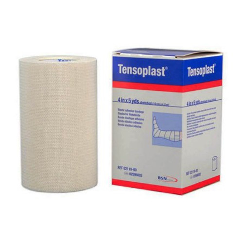 Elastic Adhesive Bandage Tensoplast 4 Inch X 5 Yard Medium Compression No Closure White NonSterile 02596002
