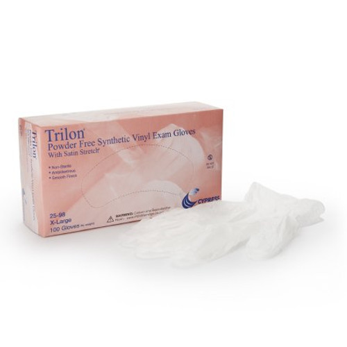 Exam Glove Trilon X-Large NonSterile Vinyl Standard Cuff Length Smooth Clear Not Chemo Approved WITH PROP. 65 WARNING 25-98