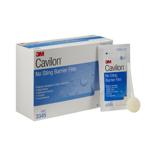 Skin Barrier Applicator 3M Cavilon No Sting 26 to 62% Strength Hexamethyldisiloxane / Isooctane / Acrylate Terpolymer / Polyphenylmethylsiloxane Individual Packet Sterile 3345