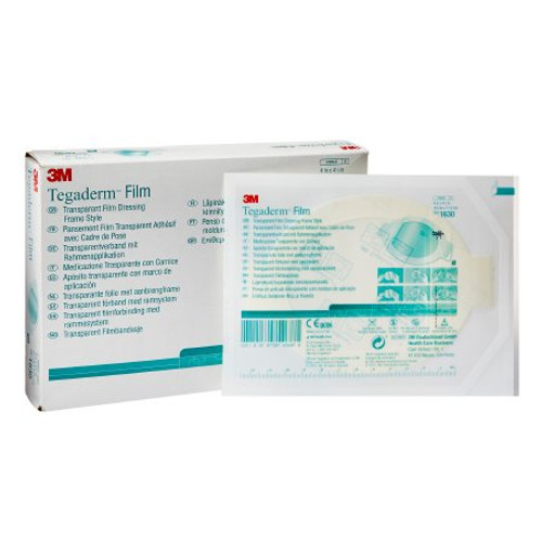 Transparent Film Dressing 3M Tegaderm Oval 4 X 4-1/2 Inch Frame Style Delivery Without Label Sterile 1630