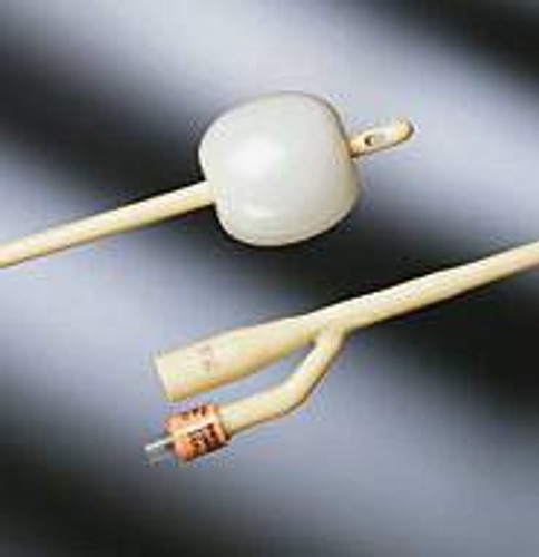 Foley Catheter Bardex I.C. 2-Way Standard Tip 30 cc Balloon 18 Fr. Silver Alloy Coated Latex 0166SI18