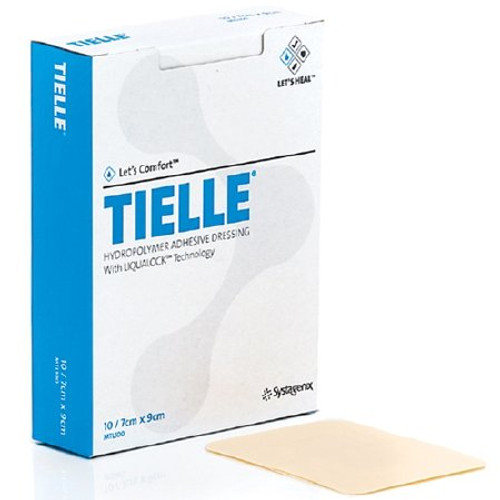 Foam Dressing TIELLE 4-1/4 X 4-1/4 Inch Square Adhesive with Border Sterile MTL101EN
