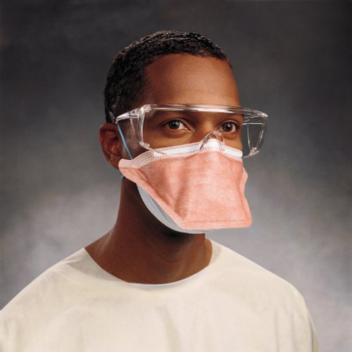 Particulate Respirator / Surgical Mask FluidShield Medical N95 Flat Fold Elastic Strap One Size Fits Most Orange NonSterile ASTM Level 3 Adult 46767