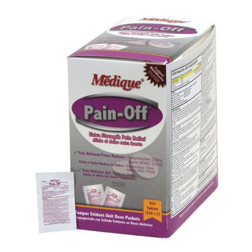 Pain Relief Pain-Off 250 mg - 250 mg - 65 mg Strength Acetaminophen / Aspirin / Caffeine Tablet 250 per Box 22813 Box/500
