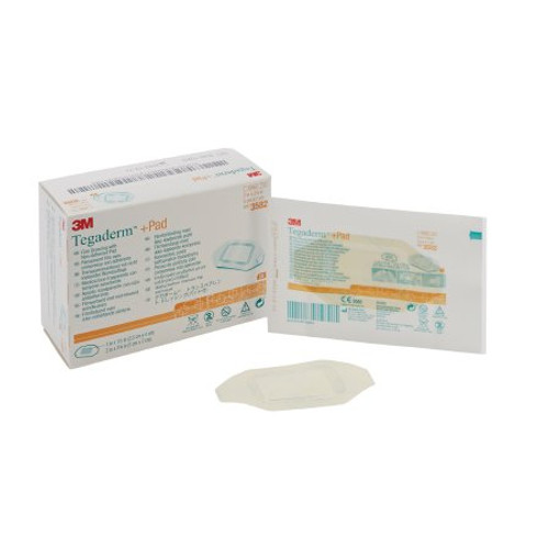 Transparent Film Dressing with Pad 3M Tegaderm Rectangle 2 X 2-3/4 Inch Frame Style Delivery Without Label Sterile 3582