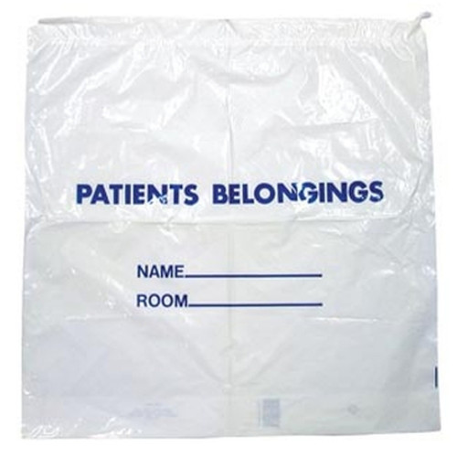 Patient Belongings Bag 18-1/2 X 20 Inch Polyethylene Snap Closure White PB01