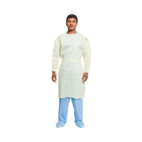 Protective Procedure Gown X-Large Yellow NonSterile AAMI Level 2 Disposable 69191 Case/100