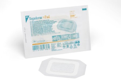 Transparent Film Dressing with Pad 3M Tegaderm Pad Rectangle 3-1/2 X 4 Inch Frame Style Delivery Without Label Sterile 3586