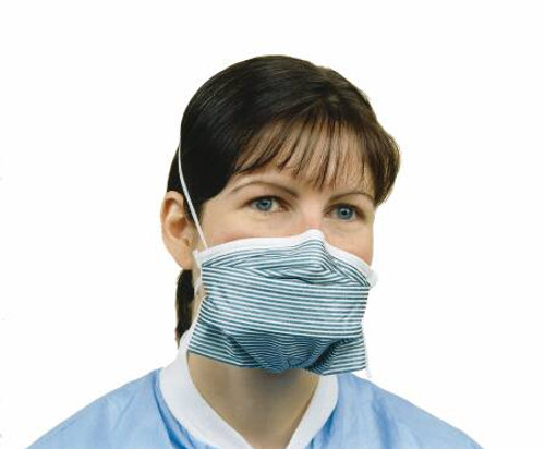 Particulate Respirator / Surgical Mask Critical Cover PFL Medical N95 Chamber Elastic Strap One Size Fits Most Teal Stripe NonSterile ASTM Level 3 Adult 695