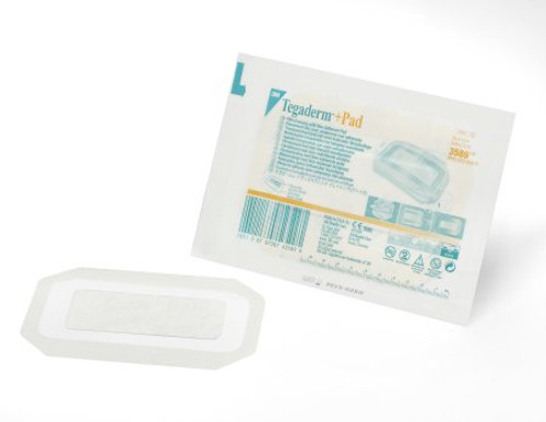 Transparent Film Dressing with Pad 3M Tegaderm Rectangle 3-1/2 X 6 Inch Frame Style Delivery Without Label Sterile 3589