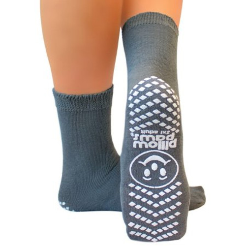 Slipper Socks Pillow Paws 2X-Large Gray Ankle High 1098