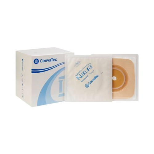 Ostomy Barrier Sur-Fit Natura Trim to Fit Standard Wear Stomahesive Tan Tape 57 mm Flange Sur-Fit Natura System Hydrocolloid 1-3/8 to 1-3/4 Inch Opening 5 X 5 Inch 125265