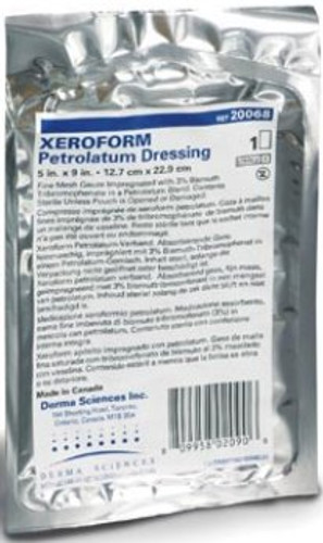Petrolatum Impregnated Dressing Xeroform 1 X 8 Inch Gauze Bismuth Tribromophenate / Petrolatum Sterile DKC77034