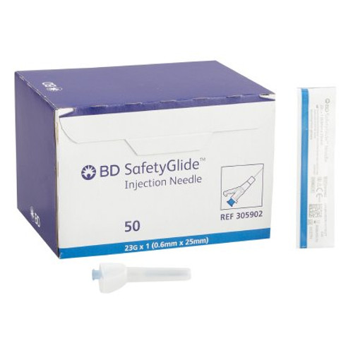 Hypodermic Needle SafetyGlide Sliding Safety Needle 23 Gauge 1 Inch Length 305902