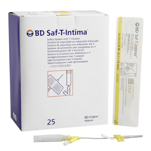 Closed IV Catheter Saf-T-Intima 24 Gauge 0.75 Inch Retracting Safety Needle 383313