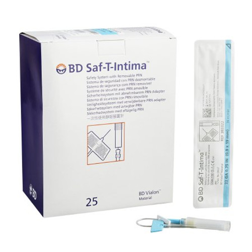 Closed IV Catheter Saf-T-Intima 22 Gauge 0.75 Inch Retracting Safety Needle 383322