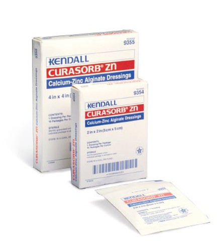 Zinc Calcium Alginate Dressing Kendall 4 X 4 Inch Square Calcium Alginate / Zinc Sterile 9355-