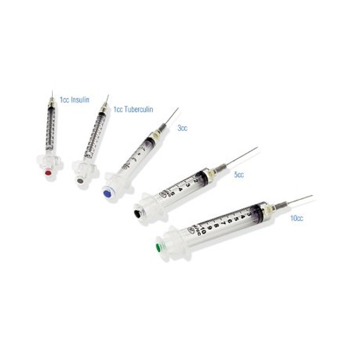 Syringe with Hypodermic Needle VanishPoint 3 mL 22 Gauge 1-1/2 Inch Attached Needle Retractable Needle 10341 Syringe with Hypodermic Needle VanishPoint 3 mL 22 Gauge 1-1/2 Inch Attached Needle Retractable Needle 10341