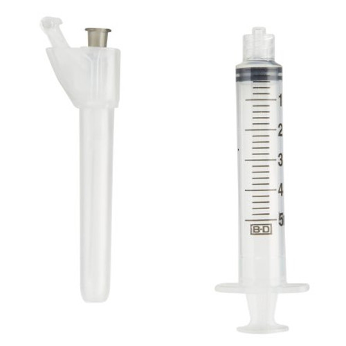 Syringe with Hypodermic Needle SafetyGlide 5 mL 22 Gauge 1-1/2 Inch Detachable Needle Sliding Safety Needle 305907