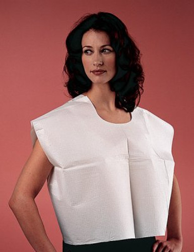 Exam Cape Tidi White One Size Fits Most Front / Back Opening Without Closure Unisex 910415 Case/100