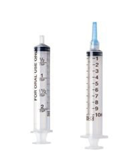 Oral Medication Syringe 10 mL Bulk Pack Luer Slip Tip Without Safety 305219