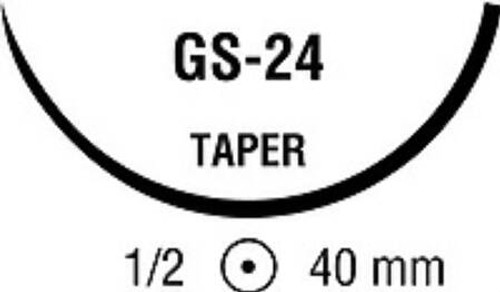 Suture with Needle Polysorb Absorbable Coated Violet Suture Braided Polyester Size 1 18 Inch Suture 1-Needle 48 mm Length 1/2 Circle Taper Point Needle CL-21-MG Box/12