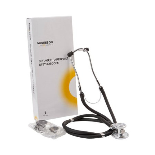 Sprague Stethoscope McKesson LUMEON Black 2-Tube 22 Inch Tube Double-Sided Chestpiece 01-641BKGM Each/1