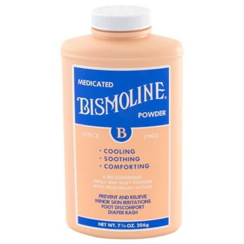 Body Powder Bismoline 7-1/4 oz. Lightly Scented Shaker Bottle Talc / Boric Acid / Zinc Oxide 01270